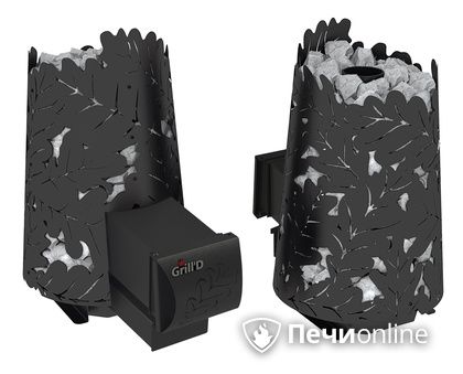 Дровяная печь-каменка GrillD Dubravo mini long black в Магадане