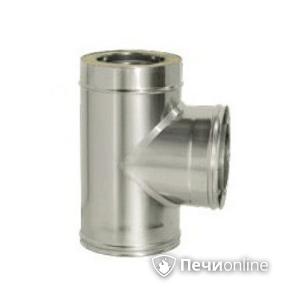 Дымоход Дымок Тройник 90° с изоляцией 0,8 мм. ТRFR90  120/200 в Магадане