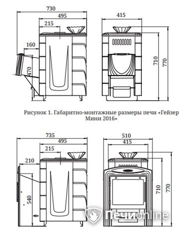 Дровяная банная печь TMF Гейзер Мини 2016 Carbon ДН КТК ЗК антрацит в Магадане