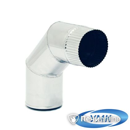 Дымоход УМК Отвод 90° D100 1.0мм нержавейка в Магадане