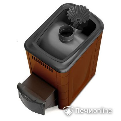Дровяная банная печь TMF Ангара 2012 Carbon с закрытой каменкой дверь антрацит терракота в Магадане