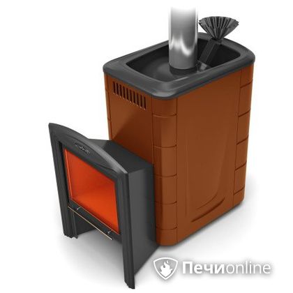 Дровяная банная печь TMF Гейзер 2014 Carbon Витра терракота в Магадане