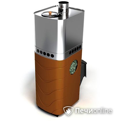 Дровяная банная печь TMF Бирюса 2013 Carbon терракота с закрытой каменкой в Магадане