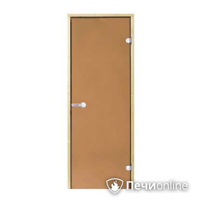 Дверь для бани Harvia Стеклянная дверь для сауны 8/19 коробка сосна бронза  D81901M в Магадане